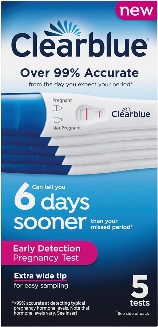 Clearblue Early Detection Pregnancy Test Extra Wide Tip (5 Test)