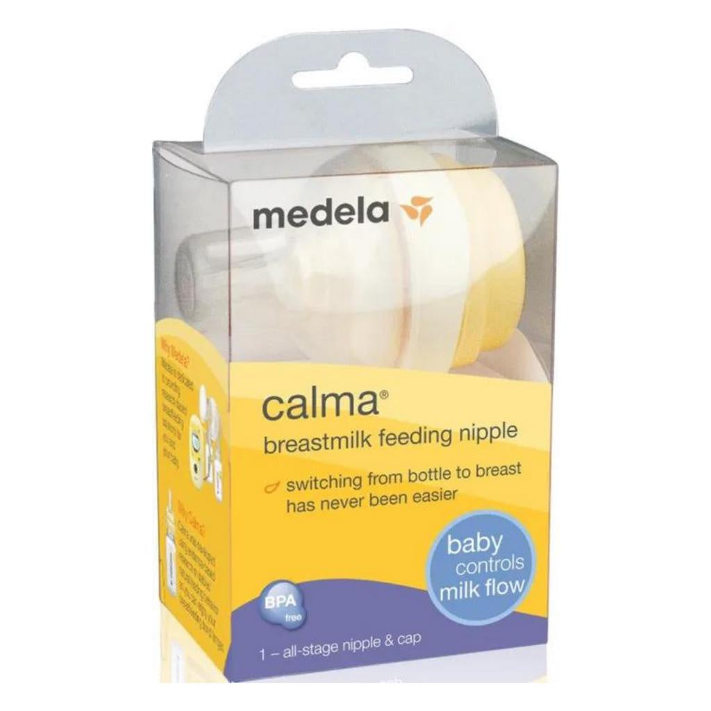 Medela Calma Breastmilk Feeding Nipple Baby Controls Milk Flow - 1 Nipple & Cap