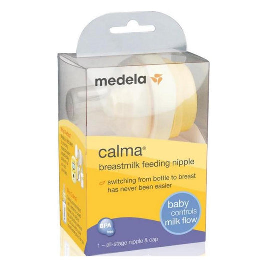 Medela Calma Breastmilk Feeding Nipple Baby Controls Milk Flow - 1 Nipple & Cap