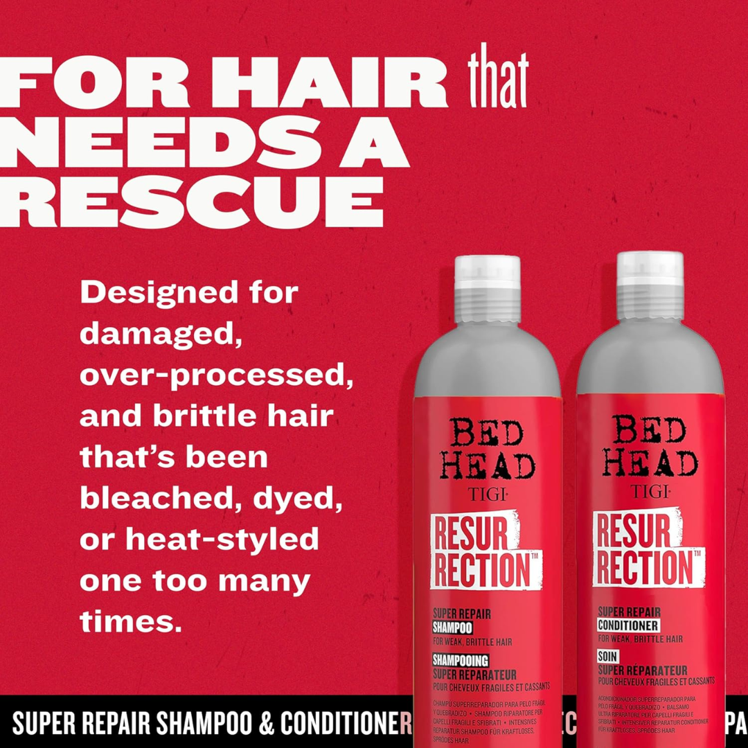 TIGI Bed Head Resurrection Super Repair for Weak & Brittle Hair, 25.36 oz / 750 ml