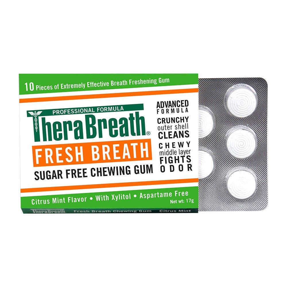 TheraBreath Fresh Breath Chewing Gum, Citrus Mint Flavor, 60 Pieces