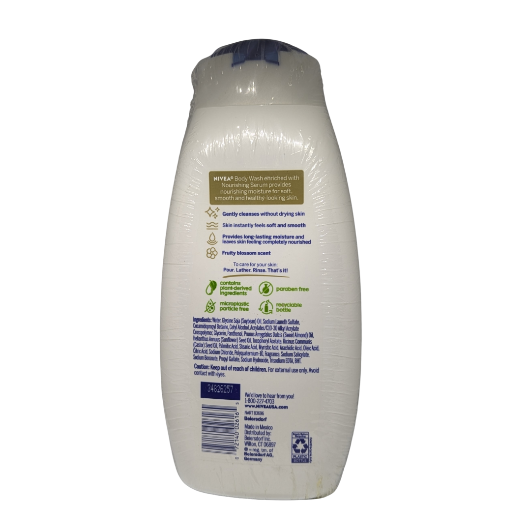 NIVEA Nourishing Body Wash with Nourishing Serum Botanical Blossom, 591 ml / 20 fl oz