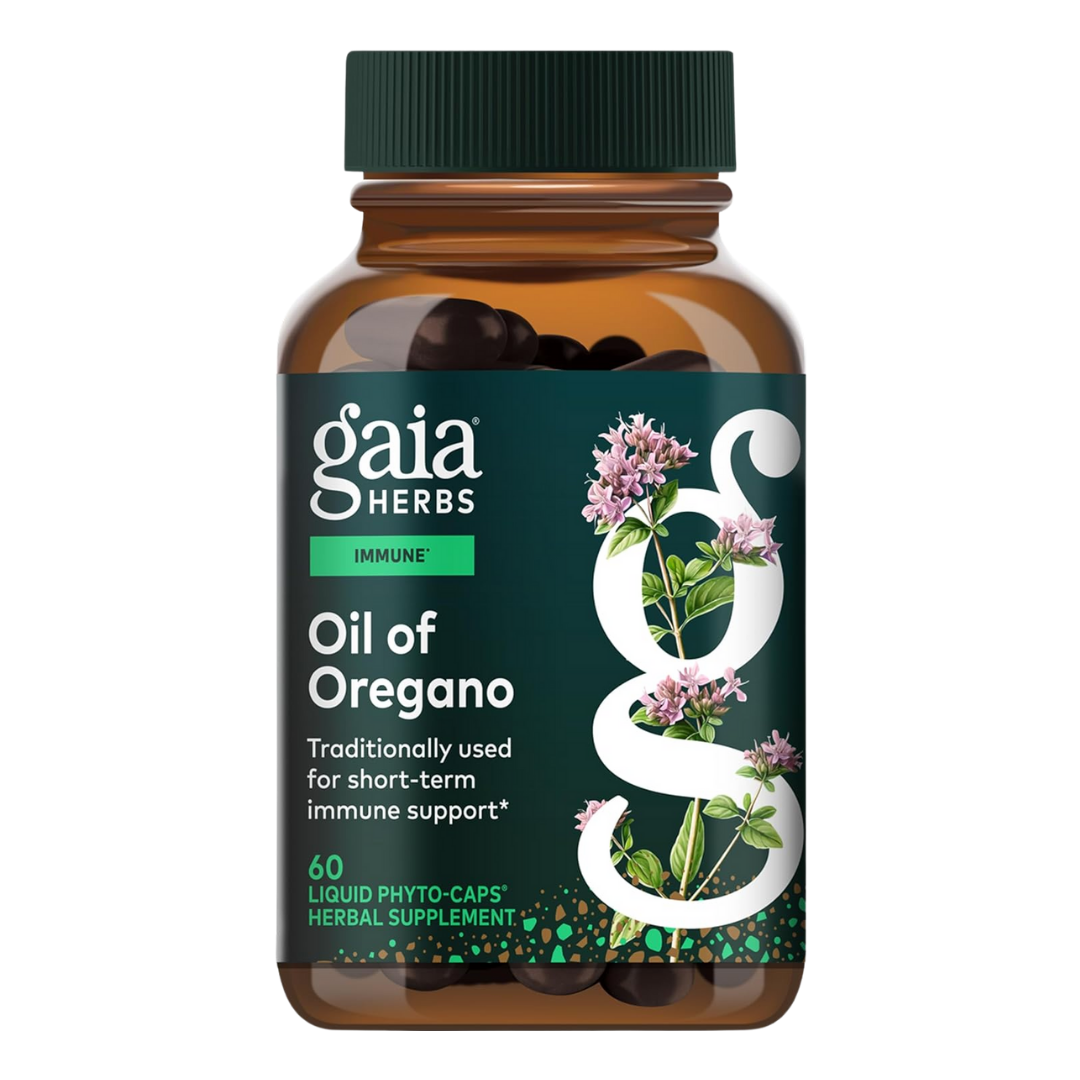 Gaia Herbs Oil of Oregano Immune Support, 60 Vegan Liquid Phyto-Caps