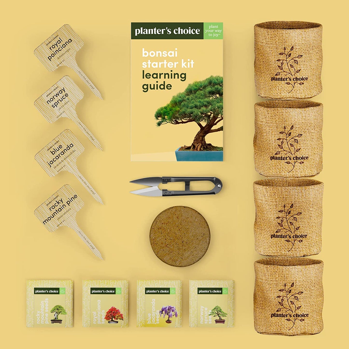 Planter's Choice Bonsai Starter Kit Complete 15 Piece Kit With Bonsai Pruning Shears