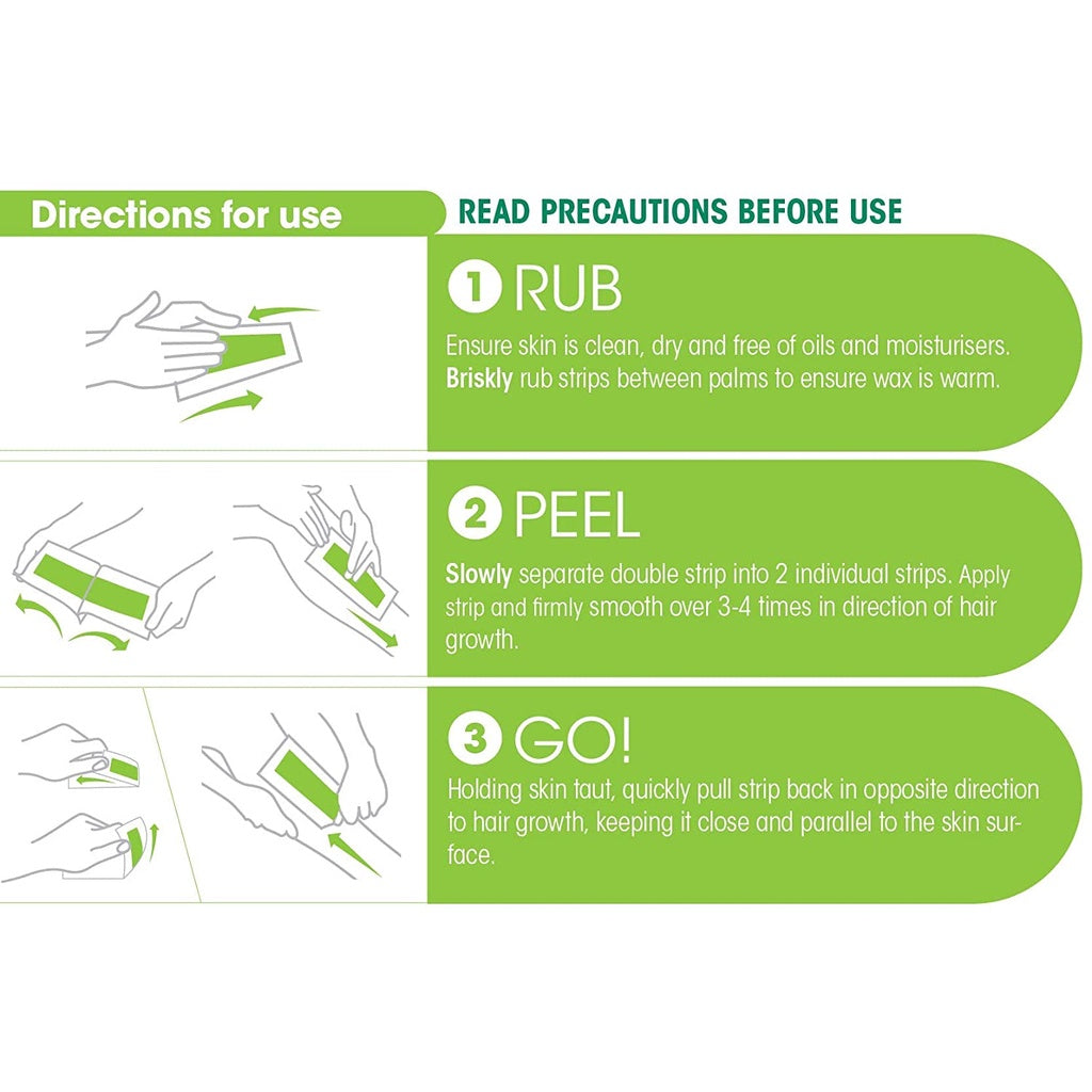 Nad's Body Wax Strips Hair Removal + 4 Calming Oil Wipes For Women, 20 Strips