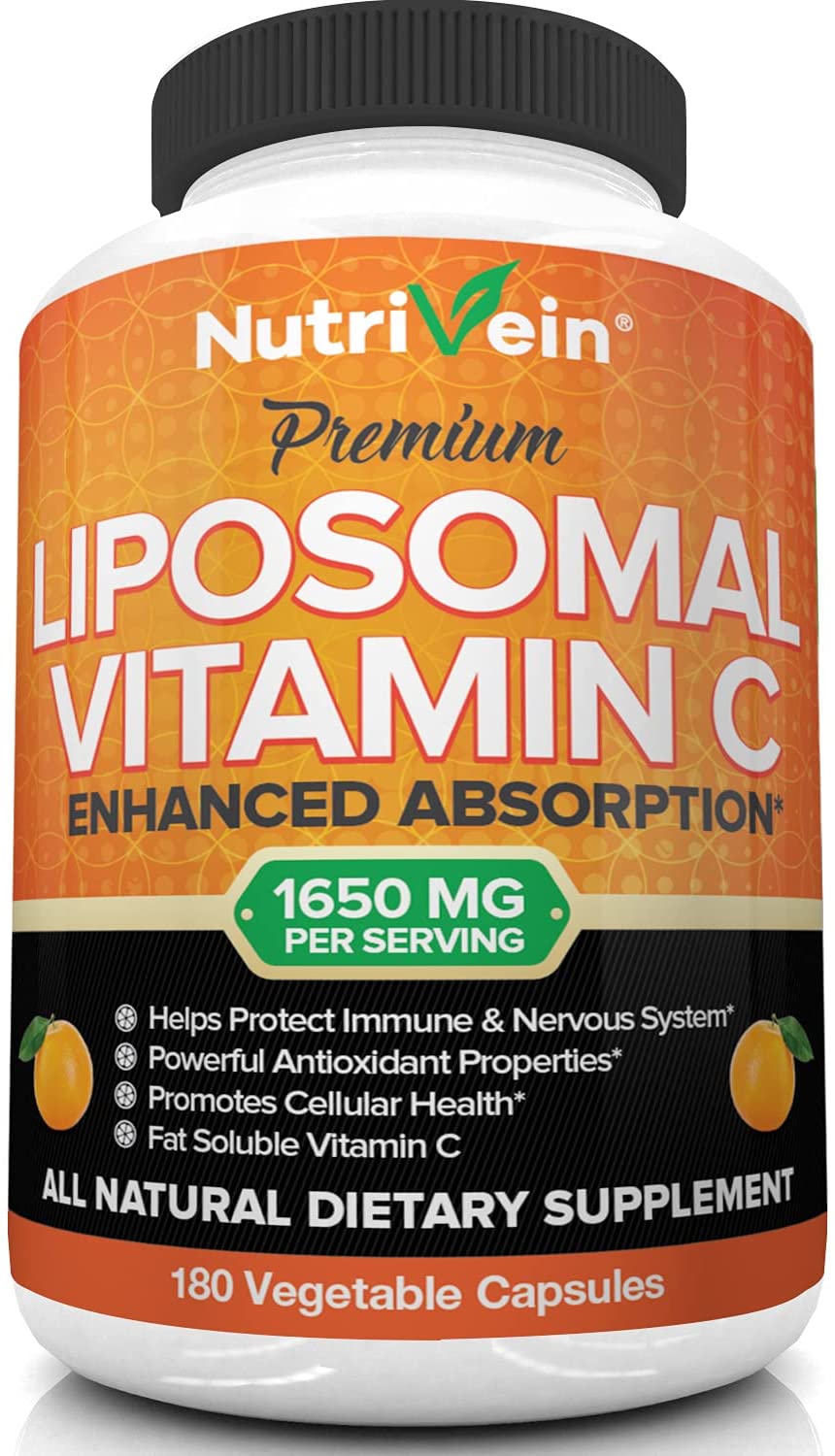 Nutrivein Liposomal Vitamin C 1650mg, 180 Vegetable Capsules