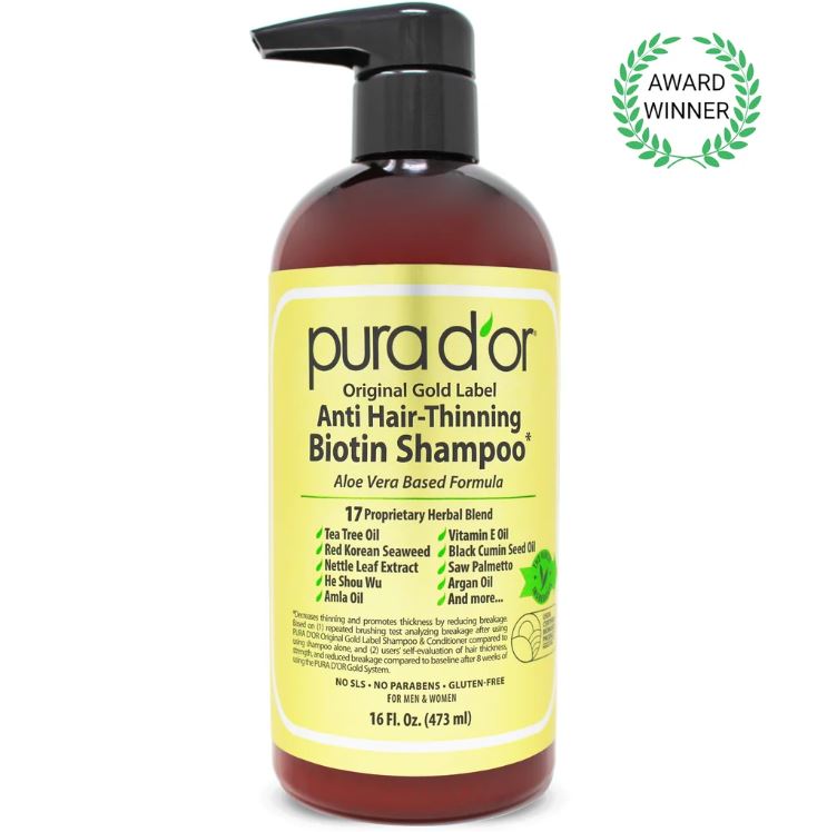 PURA D'OR Argan Oil Original Gold Label Shampoo 16 fl.oz