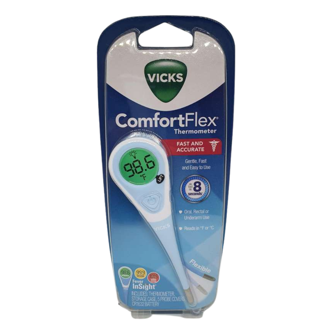 Vicks ComfortFlex Color Coded Digital Display Thermometer for Kids or Adults V966USV4/V966USV5