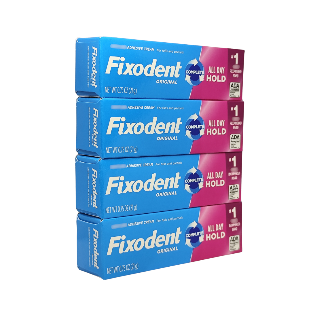 Fixodent Original Complete All Day Hold Adhesive Cream, 0.75 oz. / 24 g, 4-Pack
