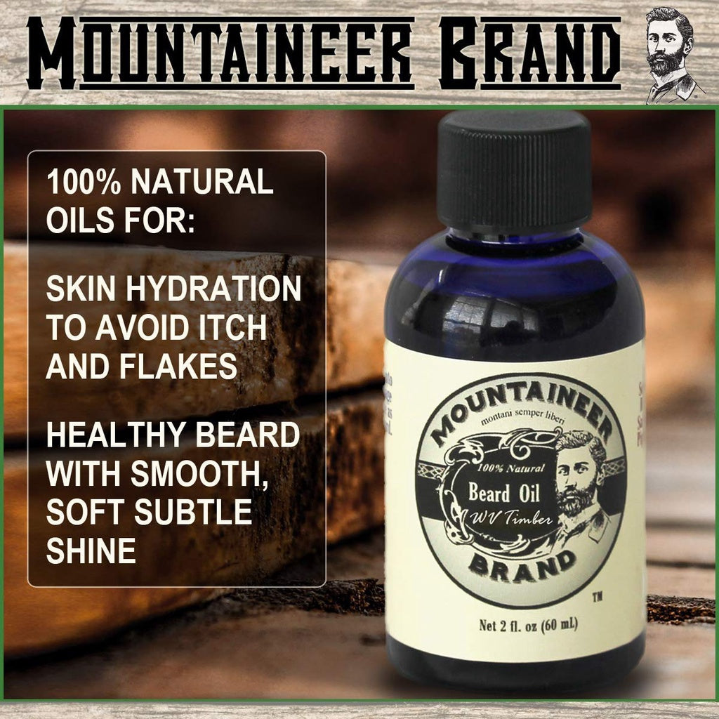 Mountaineer Brand 100% Natural Beard Oil Timber Scent, 2 fl.oz / 60ml