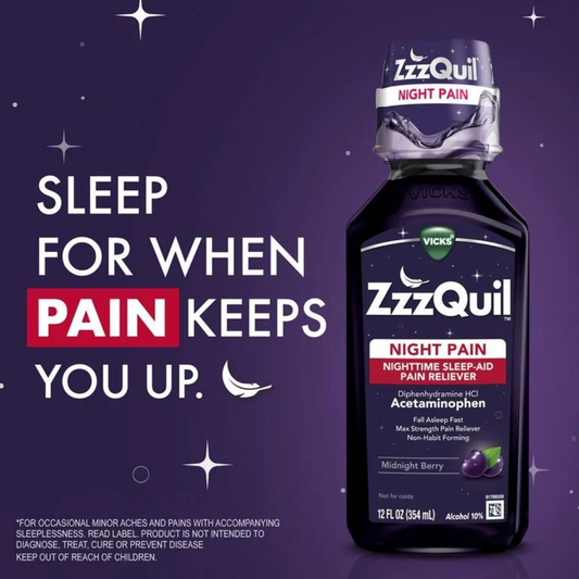 ZzzQuil Nighttime Sleep Aid Liquid, Midnight Berry 12 Fl Oz