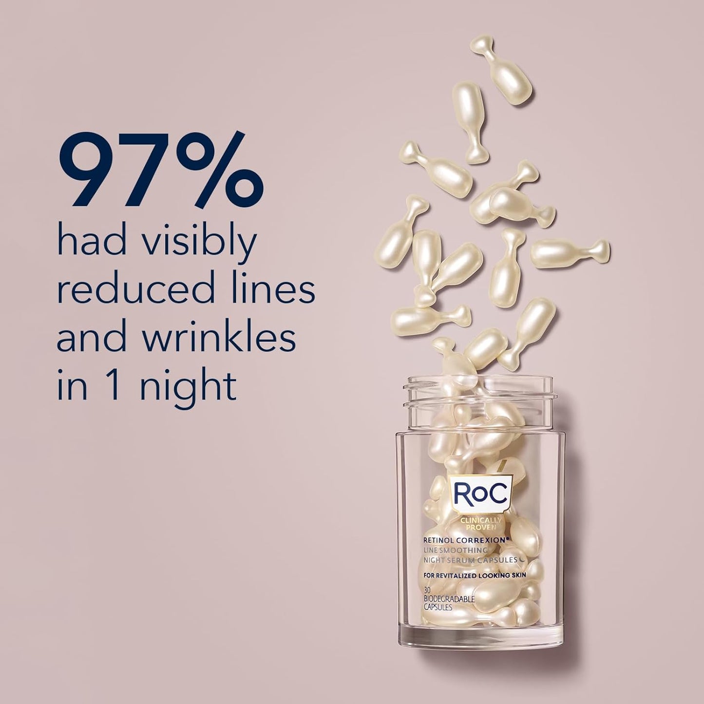 Roc Retinol Correxion Line Smoothing Night Serum 40 Capsules, 0.47 fl oz / 14mL