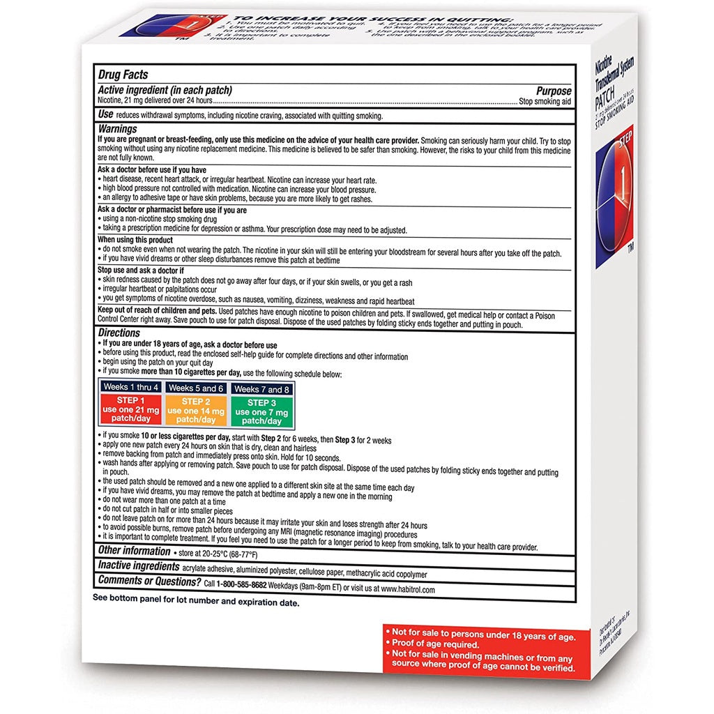 Habitrol Nicotin Transdermal System Patch 21 mg, 28 Patches (4 Week Kit)