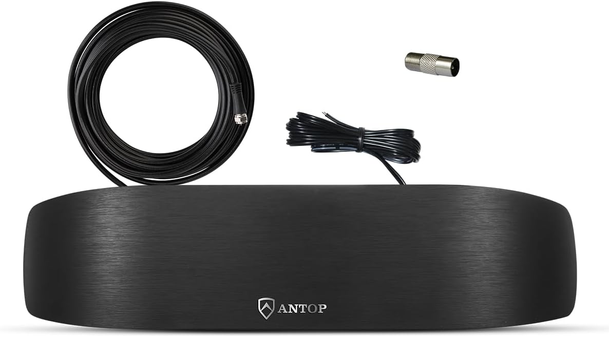 Antop Bow Amplified Indoor AM/FM Antenna AT-217FM 50 Mile Range