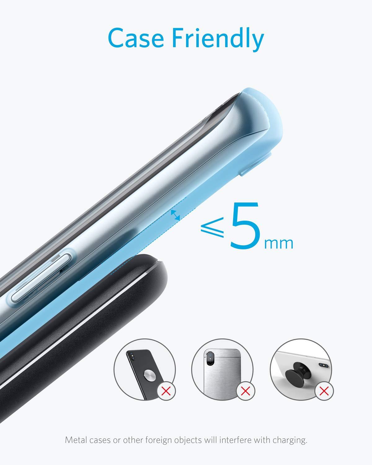 Anker PowerWave STAND Wireless Charger, Qi-Certified 10W Fast-Charging (No AC Adapter)