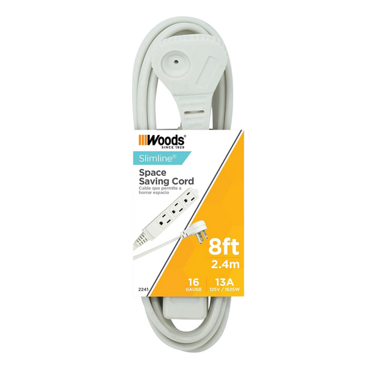 Woods SlimLine 2241 16/3 Flat Plug Indoor Extension Cord
