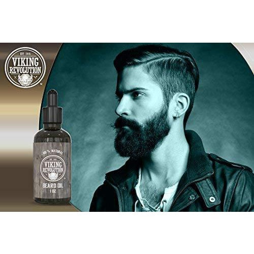 Viking Revolution Beard Oil Conditioner - All Natural Unscented Organic Argan & Jojoba Oils 1 oz. (NO BOX)