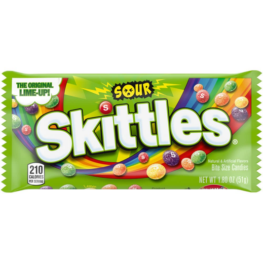 Skittles Sour Bite Size Candies, 1.80 oz / 51 g
