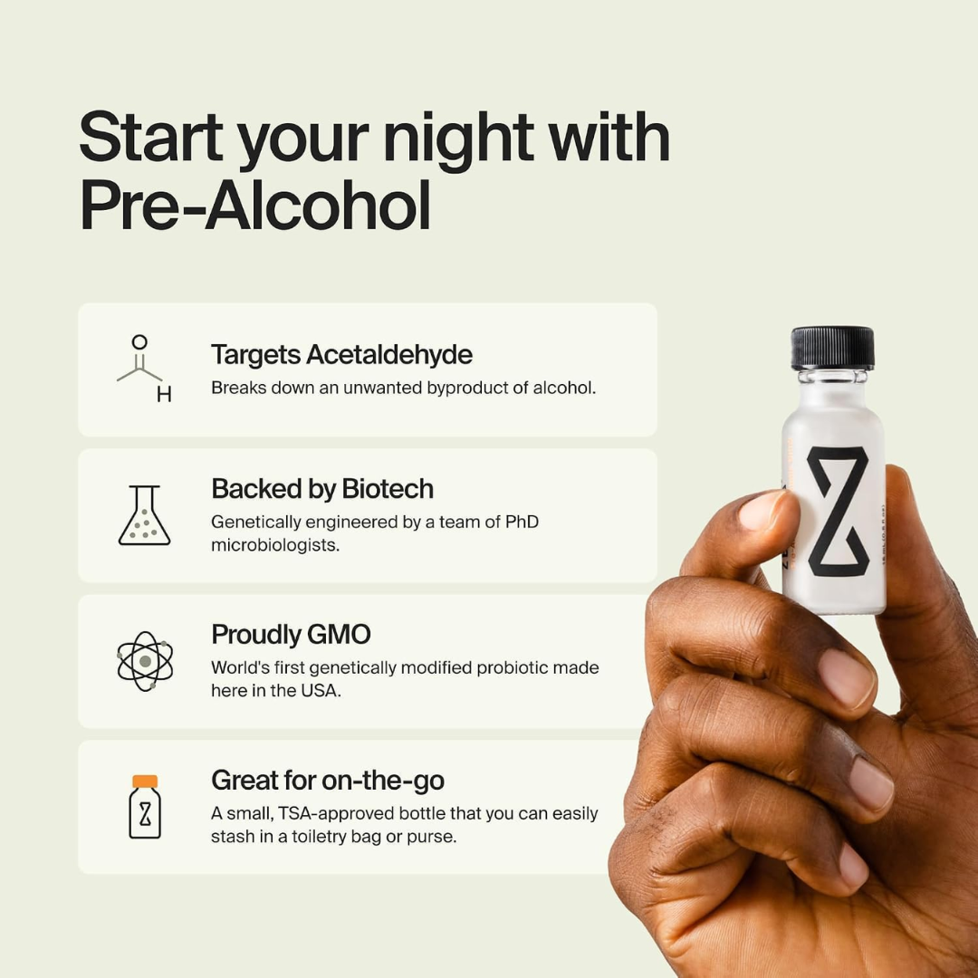 ZBiotics Pre-Alcohol Probiotic Drink, 14 ml / 0.47 oz