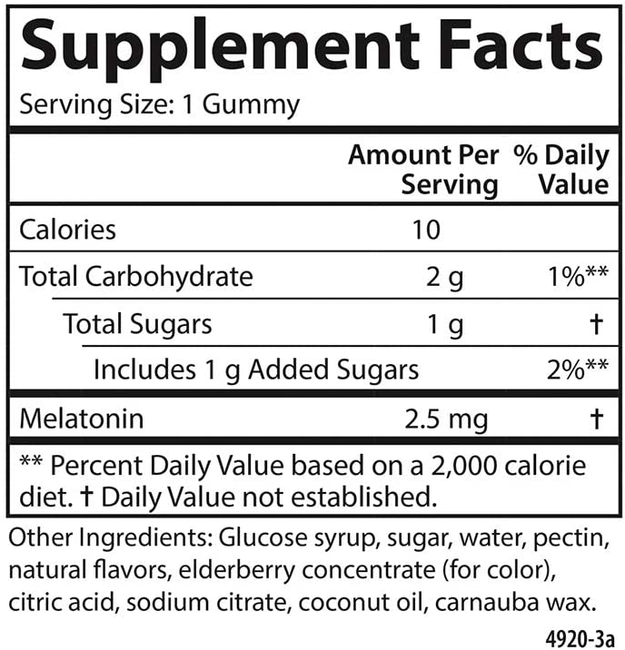 Carlson Melatonin Gummies 2.5 mg, Natural Strawberry Flavor, 60 Count