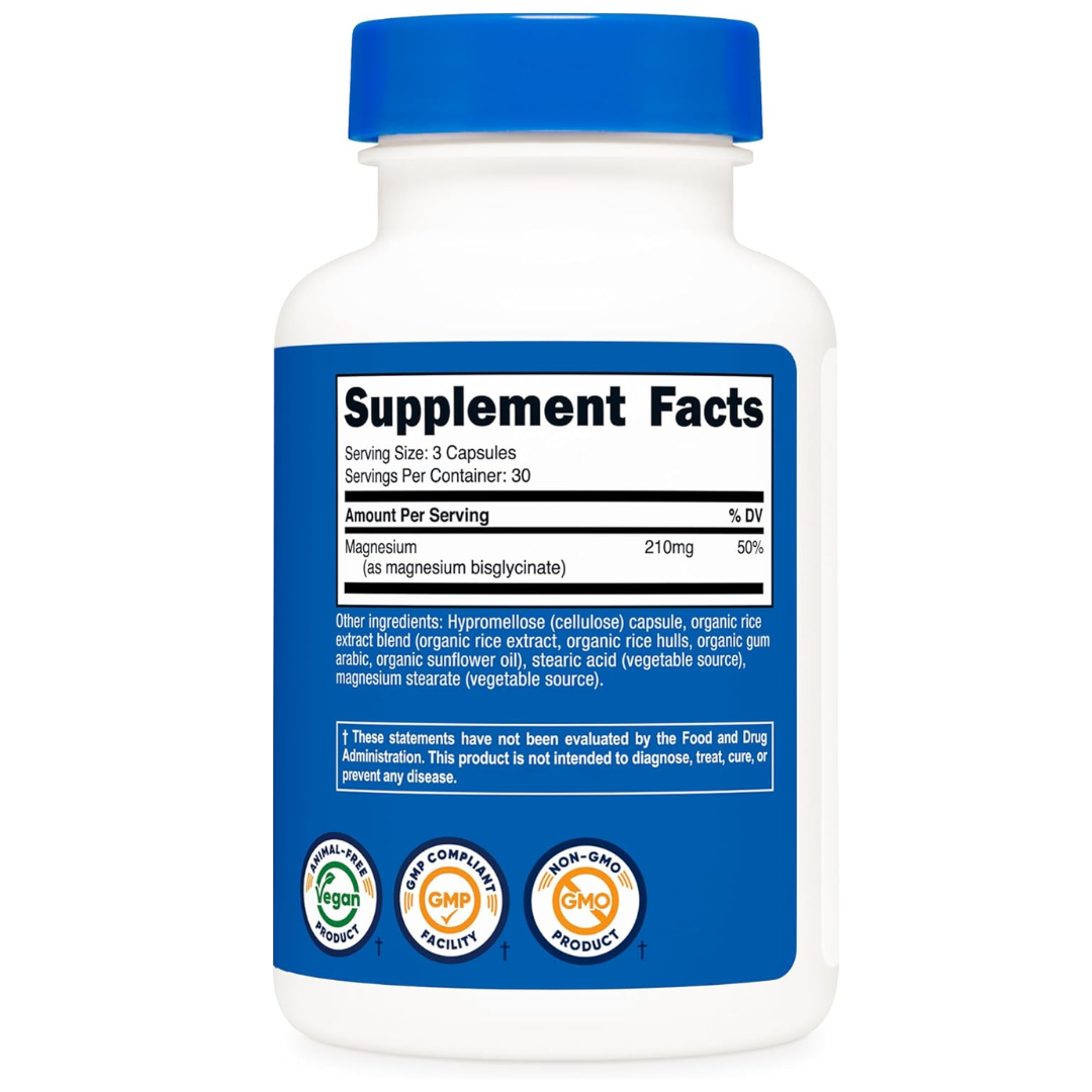 Nutricost Magnesium Glycinate 210 mg, 90 Capsules