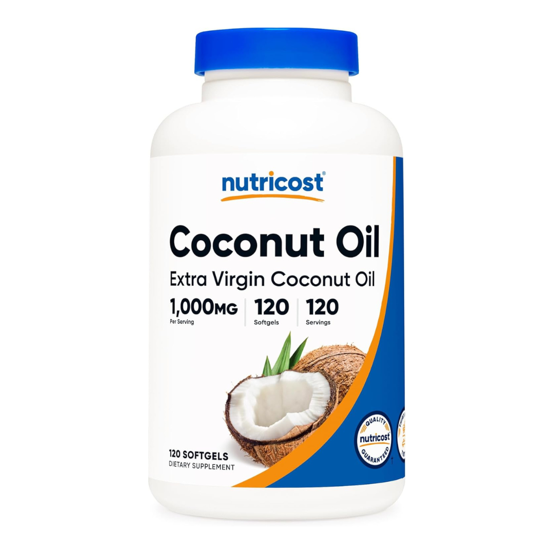 Nutricost Coconut Oil 1000mg Supplement 120 Softgels