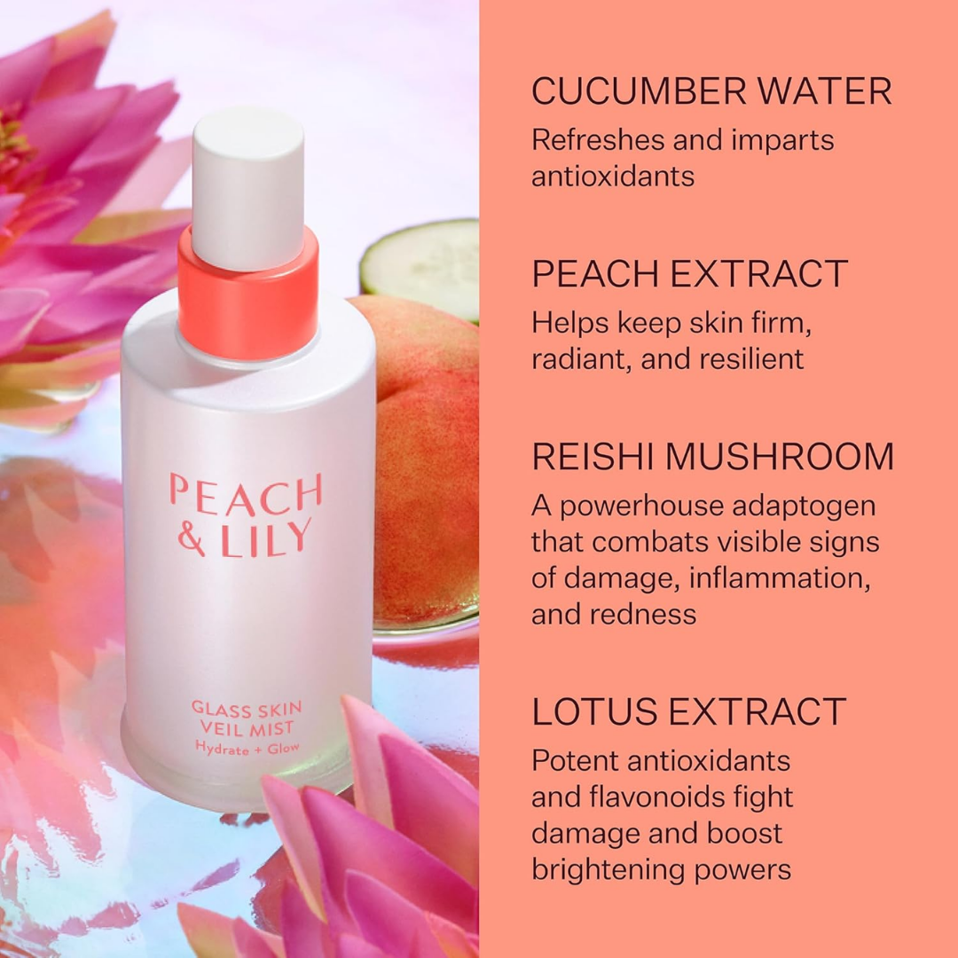 Peach & Lily Glass Skin Veil Mist Hydrate + Glow, 100 ml / 3.38 oz
