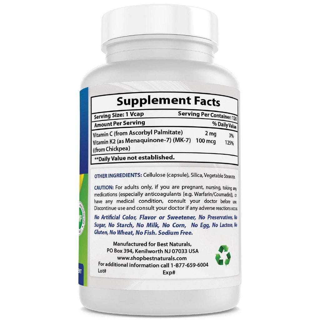 Best Naturals MK-7 Vitamin K2 100 mcg (120 caps)