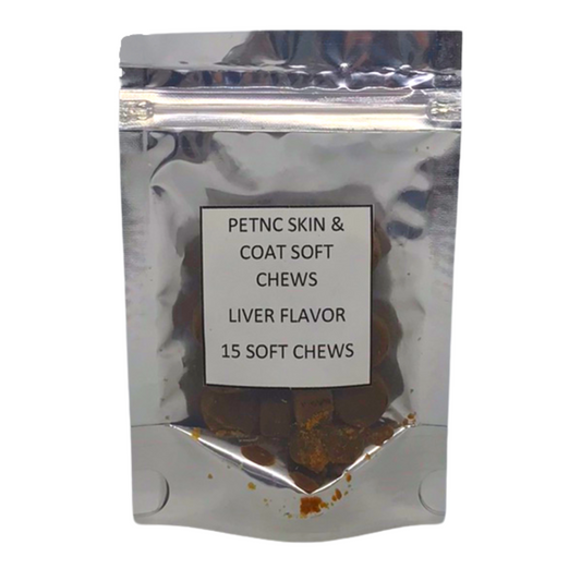 Trial Pack PetNC Skin & Coat Chews with Omega 3, Liver Flavor, 15 Soft Chews