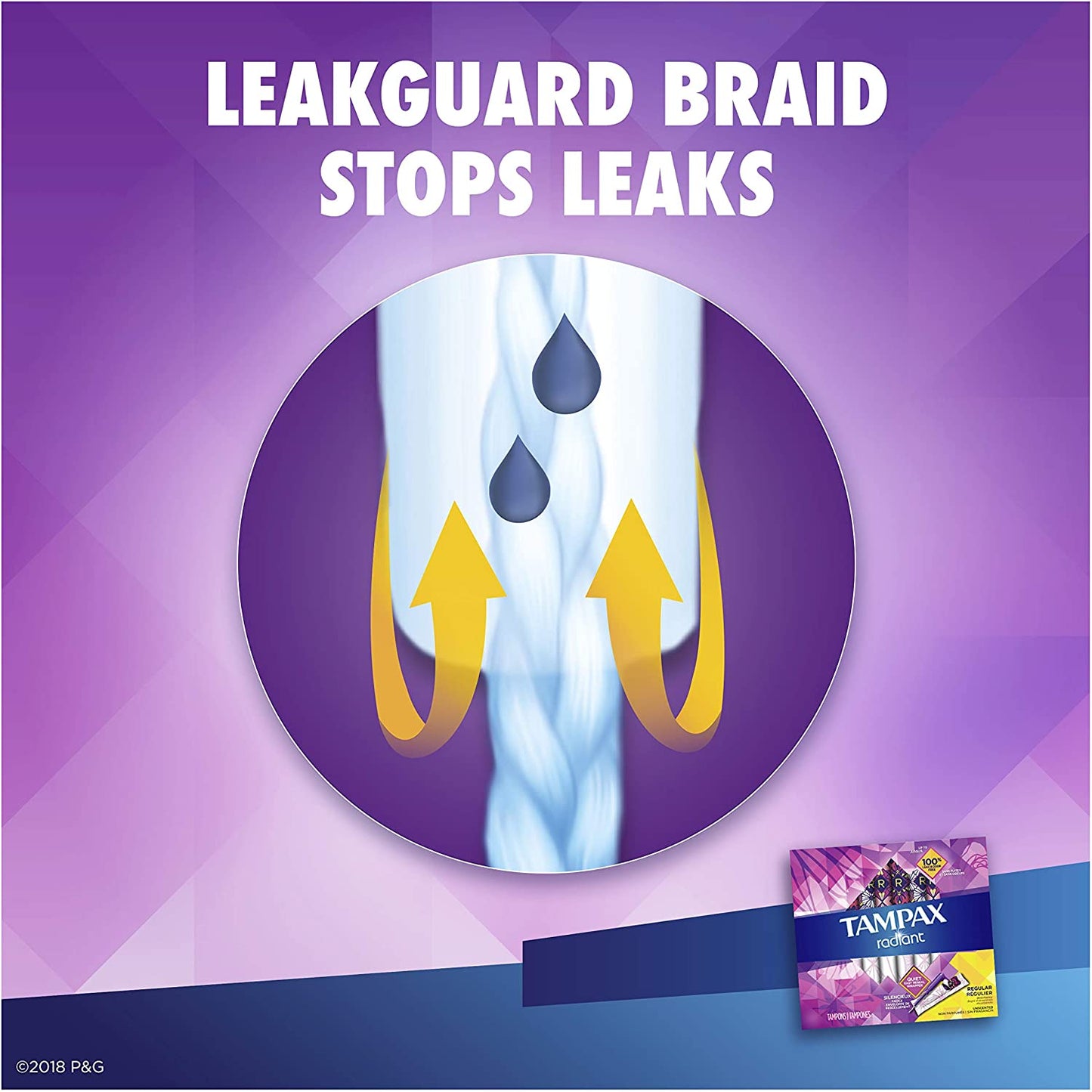 Tampax Radiant Regular & Super Absorbency Unscented Tampons, 28 Counts