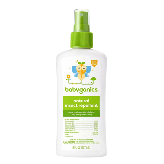 Babyganics Natural Insect Plant Based Repellent, 6 fl oz / 177mL (PACKAGING MAY VARY)
