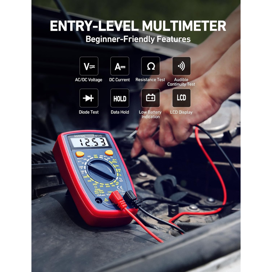 AstroAI Digital Multimeter AM33D, 2000 Counts