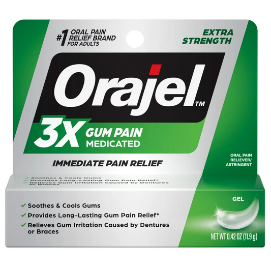 Orajel 3x Gum Medicated Extra Strength Gel (0.42 oz/11.9g)