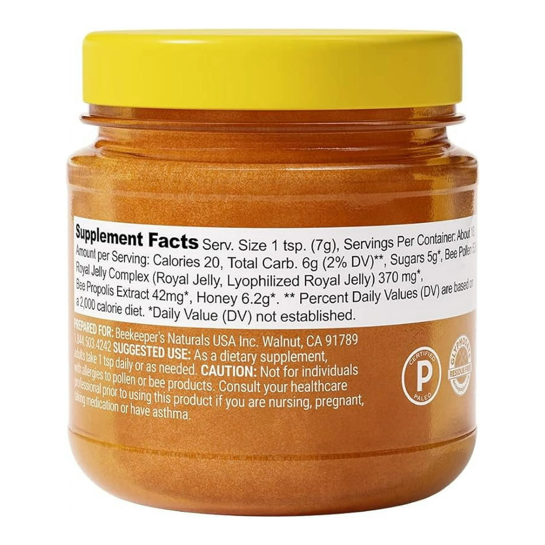 Beekeeper's Naturals Superfood Honey with Propolis, Royal Jelly & Bee Pollen, 125 g / 4.4 oz.