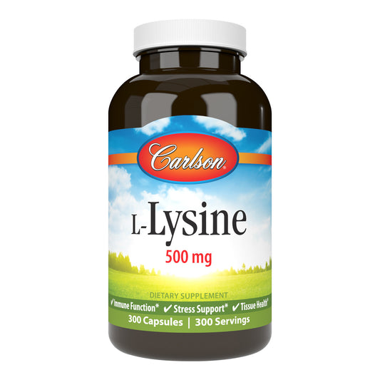 Carlson L-Lysine 500mg Stress Support, Immune Function & Tissue Health