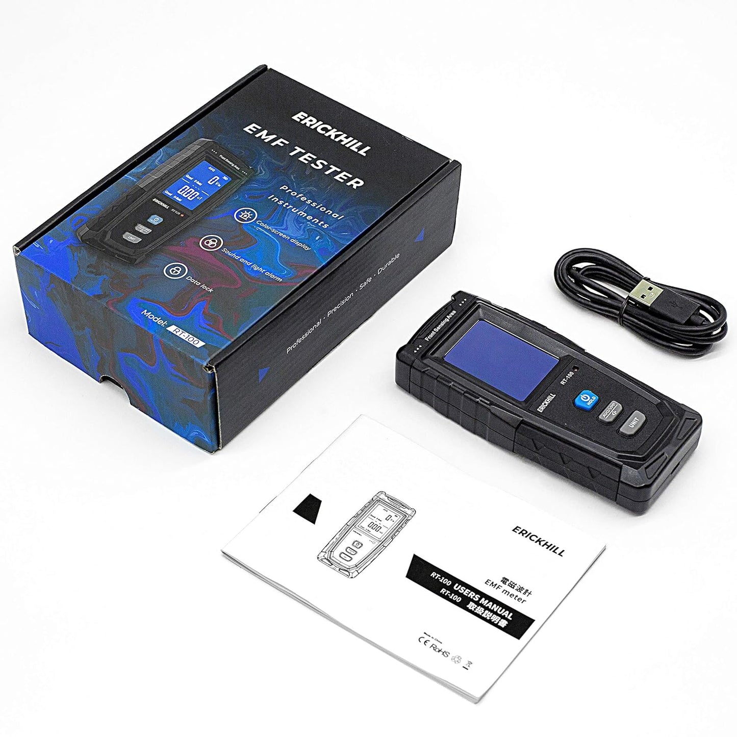 Erickhill EMF Tester Rechargeable Detector (Model: RT-100)