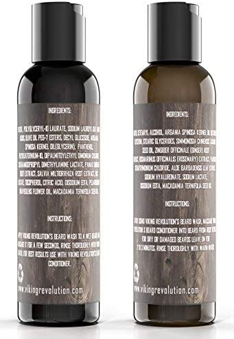 Viking Revolution Beard Wash & Beard Conditioner Set, Natural Peppermint & Eucalyptus Scent, 5 oz.