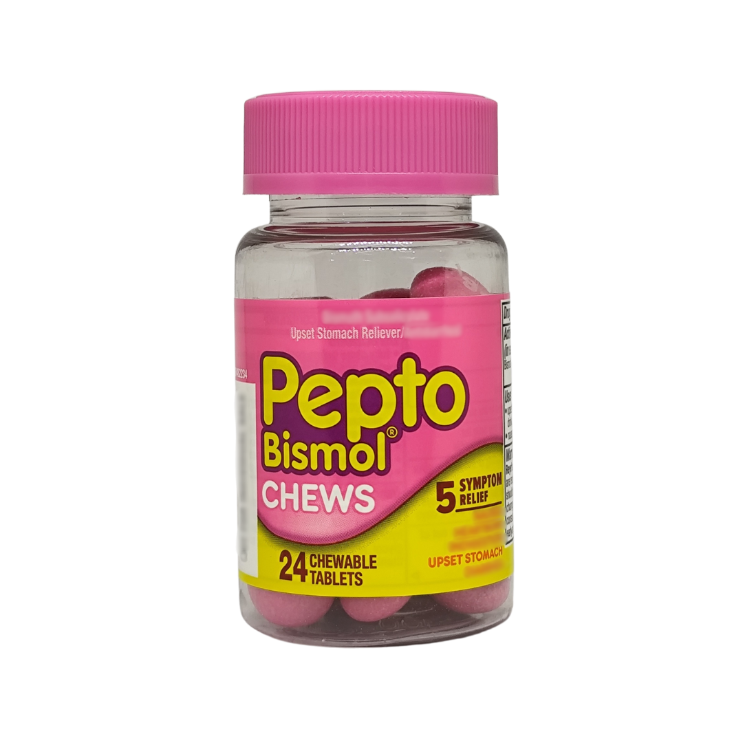 Pepto Bismol Upset Stomach Reliever, 24 Chewable Tablets