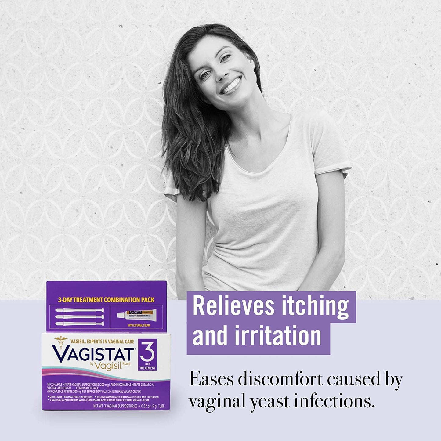 Vagisil Vagistat 3 Day Treatment Combination Pack with External Cream 0.32 Oz / 9g tube