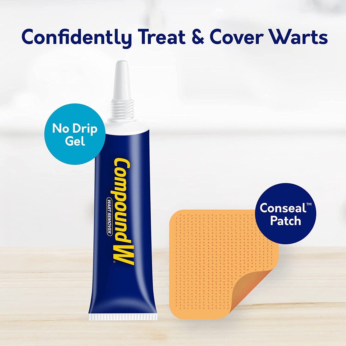 Compound W Wart Remover Fast Acting Gel + Conseal Effectively & Discretely Removes Warts - 7g