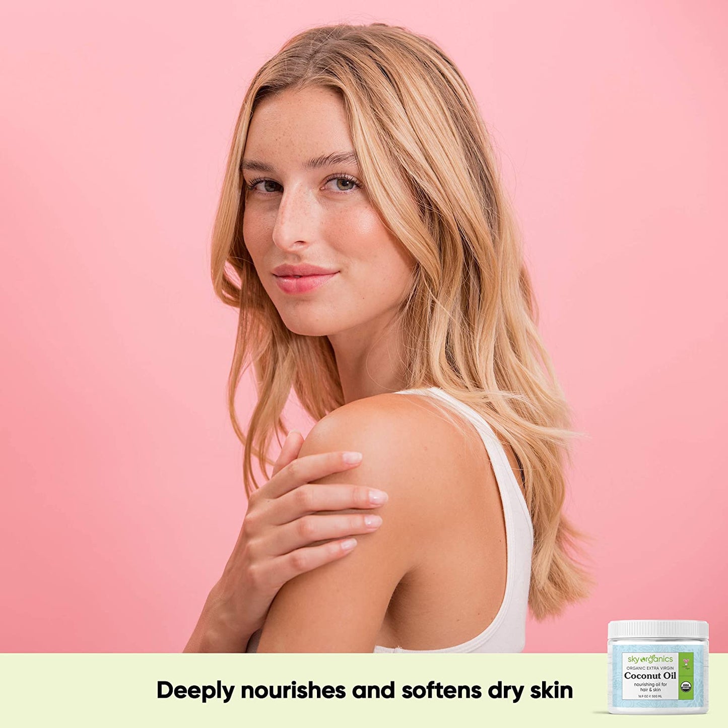 Sky Organics Organic Extra Virgin Coconut Oil Nourishing Oil for Hair & Skin, 16.9 oz. / 500ml