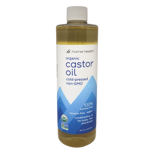 Home Health Organic Castor Oil Cold-Pressed Non-GMO Conditioning Oil For Body, Hair and Brows (1 Count)
