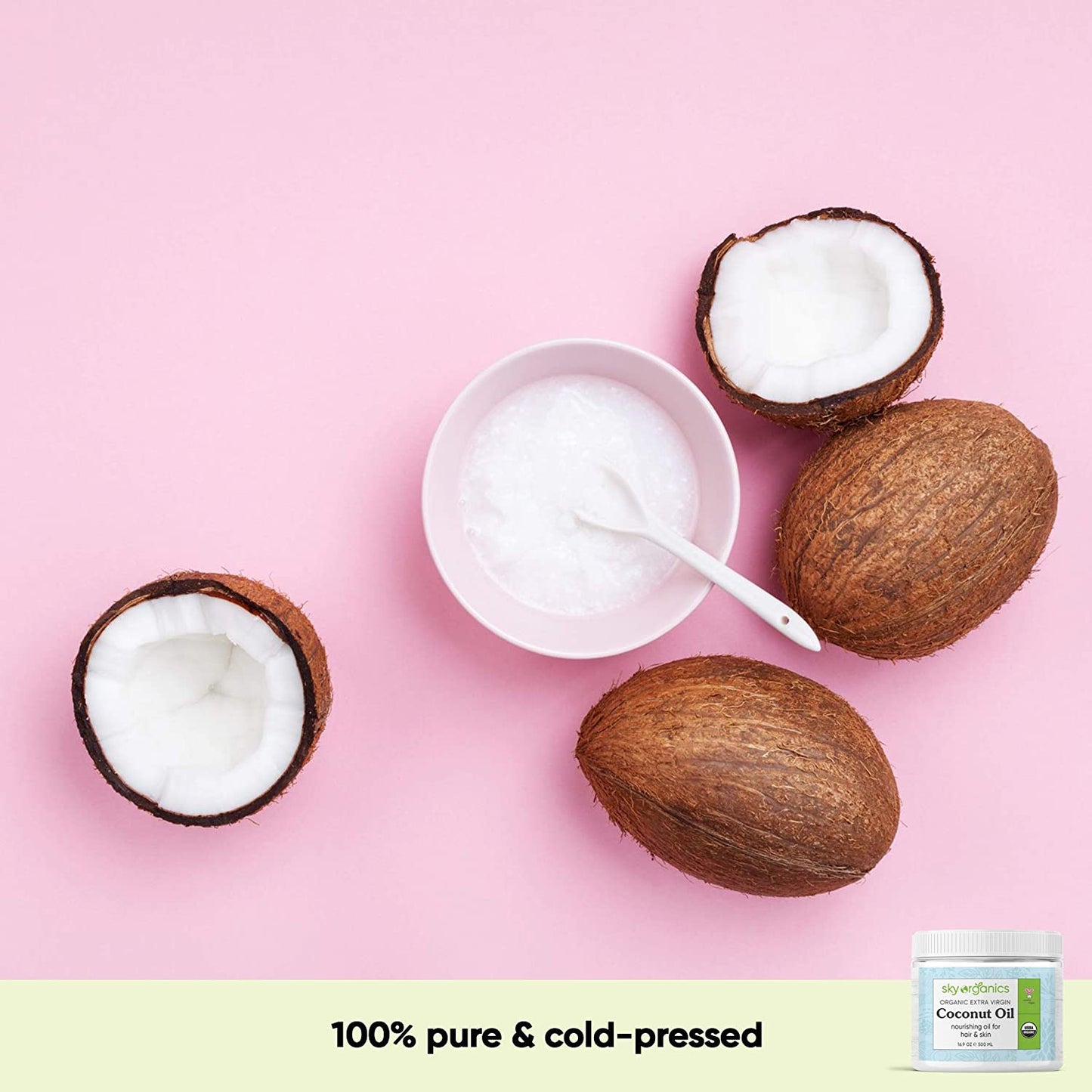 Sky Organics Organic Extra Virgin Coconut Oil Nourishing Oil for Hair & Skin, 16.9 oz. / 500ml