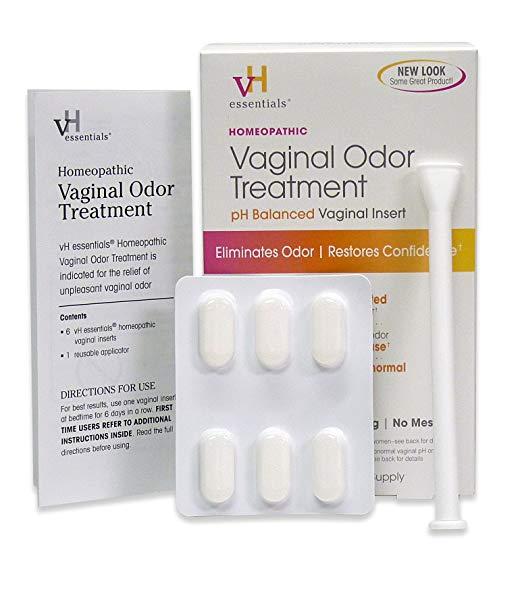 vH Essentials Feminine Odor Treatment pH Balanced Vaginal (6 Tablets) 6 Day Supply