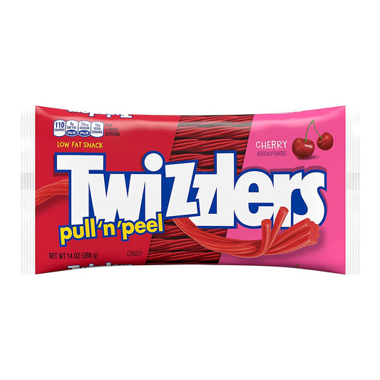 Twizzlers Pull N' Peel Candy Low Fat Snack Cherry Flavor 14 Oz / 396g