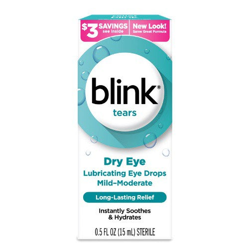 Blink Tears Dry Eye Lubricating Eye Drops, 0.5 fl.oz / 15ml (PACKAGING MAY VARY)