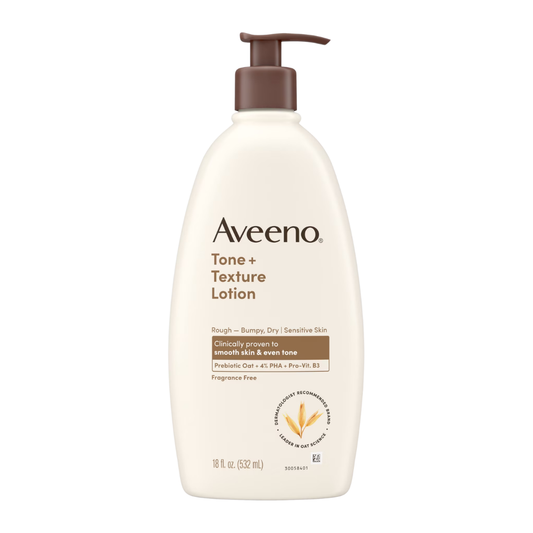 Aveeno Tone + Texture Lotion for Sensitive Skin, 18 oz / 532 ml