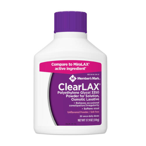 Member's Mark ClearLAX Polyethylene Glycol 3350 Powder for Solution 17.9 Oz
