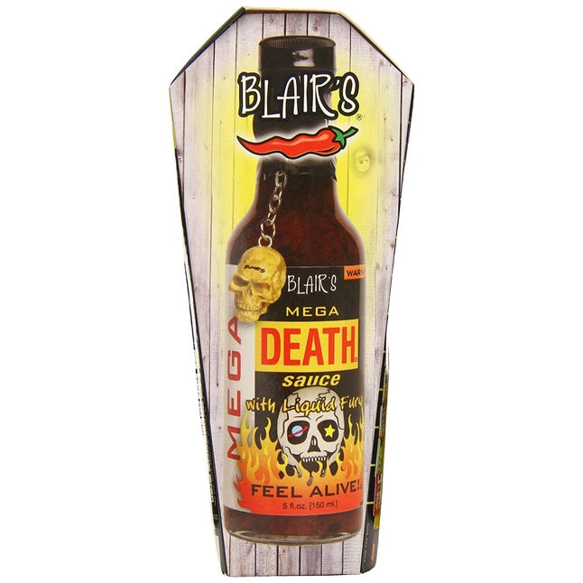 Blair's Mega Death Hot Sauce with Liquid Fury and Skull Key Chain, 5 fl.oz / 150ml