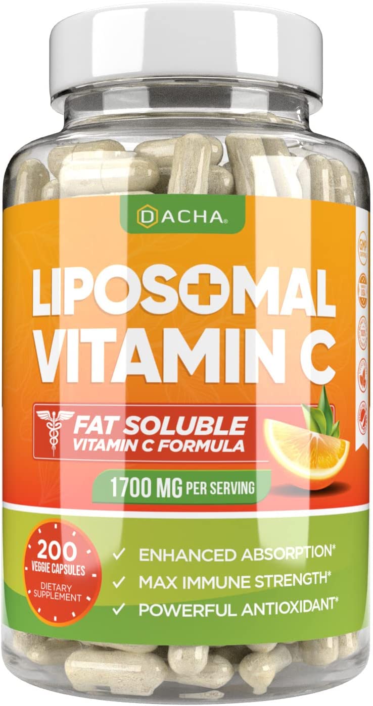 Dacha Natural Liposomal Vitamin C - 1700 mg Max Immune Strength Powerful Antioxidant 200 Capsules